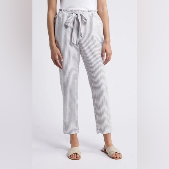 Beach Lunch Lounge Giavanna Stripe Tapered Linen & Cotton Pants , Size: XL - Picture 1 of 17